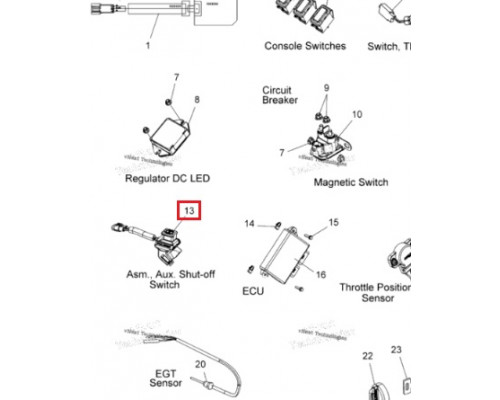 SM-01566 SPI Кнопка Выключения Двигателя Для Polaris 4015321, 4013615
