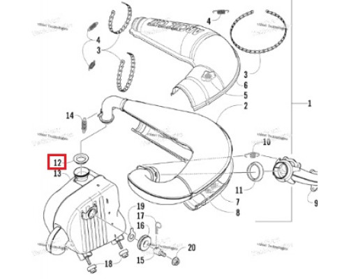 SM-02005 SPI Уплотнительное Кольцо Глушителя Для Arctic Cat 0612-693