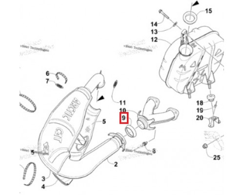 SM-02006 SPI Уплотнительное Кольцо Глушителя Для Arctic Cat 0612-131