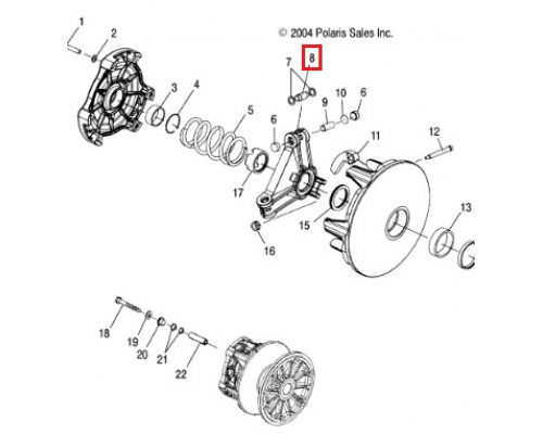 SM-03088B SPI Ролик Ведущего Вариатора P85 Для Polaris 1321622