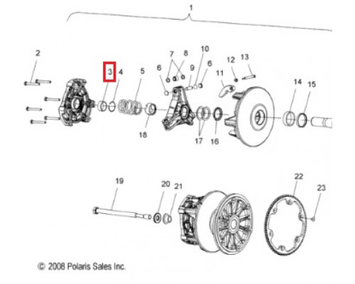 SM-03115 SPI Втулка Крышки Ведущего Вариатора Для Polaris 3514347