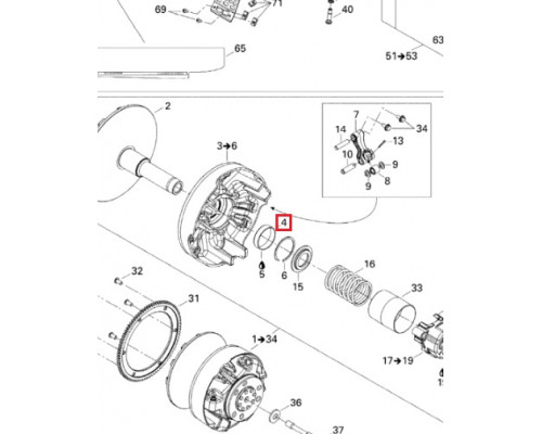 SM-03242 SPI Втулка Вариатора Для Ski Doo 417222758, 417006900