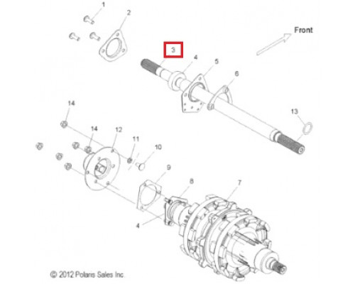 1333019 Вал Для Polaris 1332663