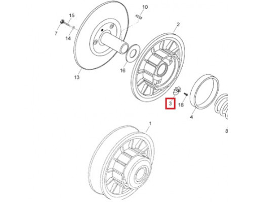 140068 Слайдер Ведомого Шкива Вариатора Для Ski Doo M140068