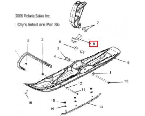 SM-08145 SPI Подушка Под Лыжу Для Polaris 5412794