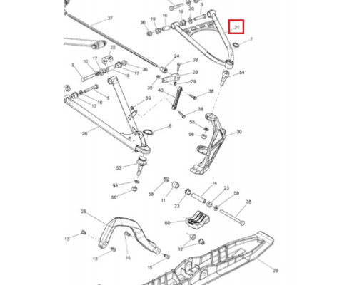 SM-08201 SPI Рычаг Верхний Левый Черный Для Ski Doo 505073013, 505073466