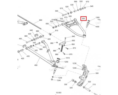 SM-08202 SPI Рычаг Верхний Правый Черный Для Ski Doo 505073014, 505073467