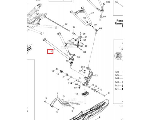 SM-08205L SPI Рычаг Нижний Левый Черный Для Ski Doo 505073039