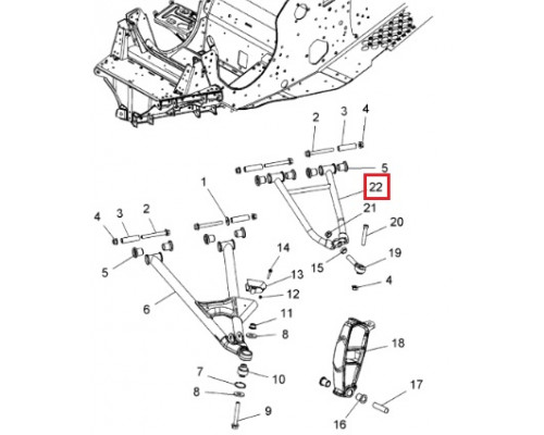 SM-08214 SPI Рычаг Верхний Правый Черный Для Polaris 2203020-067