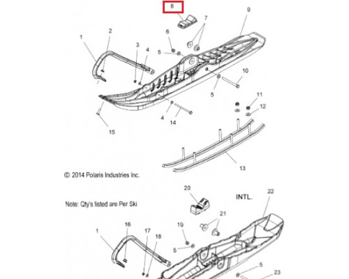 SM-08301 SPI Подушка Под Лыжу Для Polaris 5413116