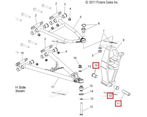 SM-08612 SPI Комплект Втулок Крепления Лыж Для Polaris 5136910, 5438460