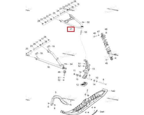 SM-08666R SPI Рычаг Верхний Правый Черный Для Ski Doo 505073589