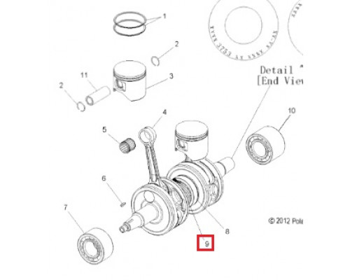 SM-09253 SPI Шестерня Коленвала Центральная Для Polaris 5133689, 5138548