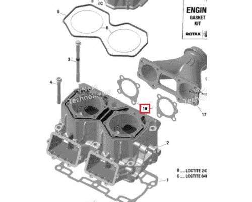 SM-09530A SPI Прокладка Выпускной Системы Для Ski Doo ROTAX 850 420430486