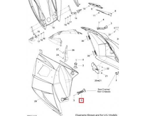 SM-12323 SPI Крепление Пластиковой Боковой Панели Для Ski Doo 517302448