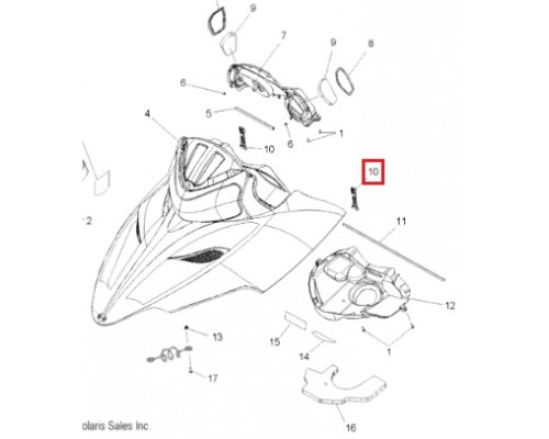SM-12327 SPI Фиксатор Резиновый Для Polaris 5433150