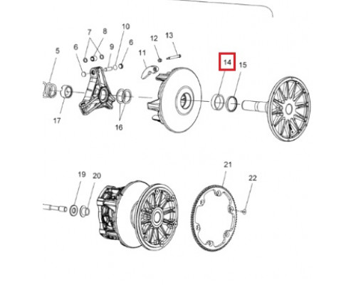 SU-03098 SPI Втулка Подвижной Чашки Ведущего Вариатора Для Polaris 3514641
