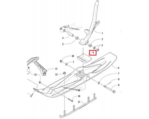 SZ3603-305 SALAZZKING Подушки Под Лыжи Для Arctic Cat 3603-305 (Красный)