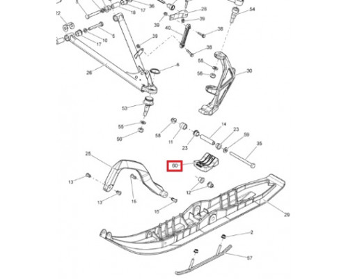 SZ505071779 SALAZZKING Подушки Под Лыжи Для Ski Doo 505072594, 505071779, 505071315, 505071632  (Красный)