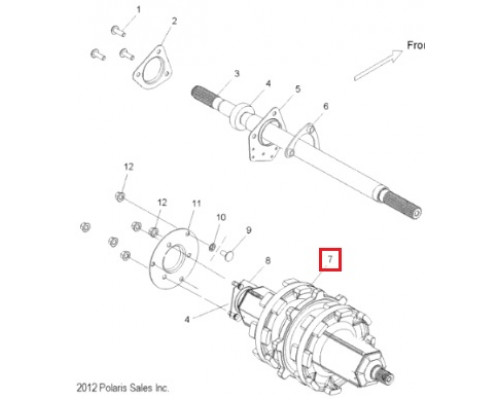 1590522 Вал Привода Гусеницы Для Polaris 1590508