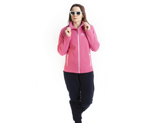 Флисовая Кофта Женская VEL Zip Pink/White (Женский, M, Малиново-белый)
