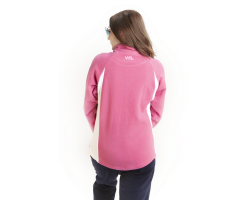 Флисовая Кофта Женская VEL Zip Pink/White (Женский, M, Малиново-белый)