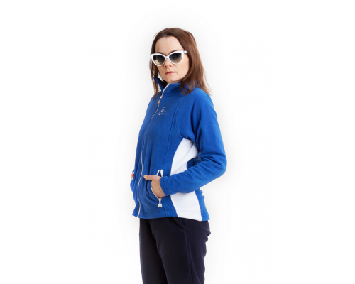 Флисовая Кофта Женская VEL Zip Blue/White (Женский, S, Сине-белый)