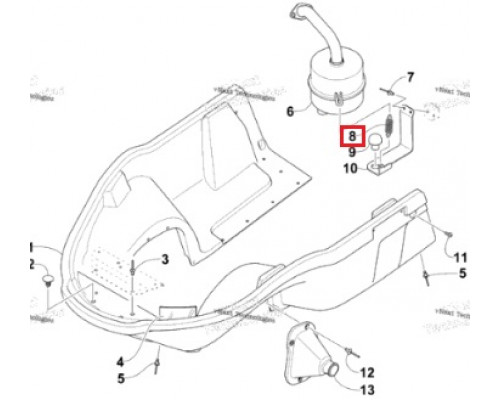 02-105 SPI Пружина Крепления Глушителя Для Arctic Cat 0123-321