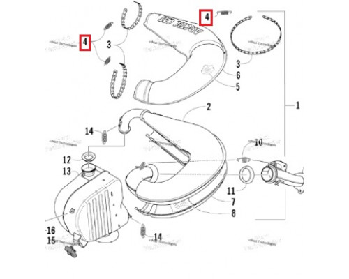 02-105-02 SPI Пружина Крепления Глушителя Для Arctic Cat 1612-178