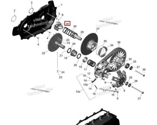 420280473 Хеликс Ведомого Вариатора Для BRP Can Am 420280193, 420280198, 420280470, 420280472
