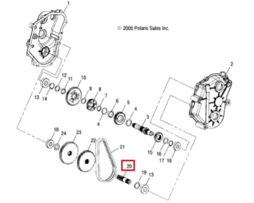RK20033 REMKOM Вал КПП Нижний Для Polaris Widetrak LX, IQ 3233521