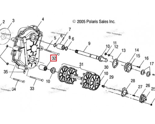 RK20035 REMKOM Муфта Соединительная Нижняя Для Polaris Widetrak LX, IQ 1332198, 1332260