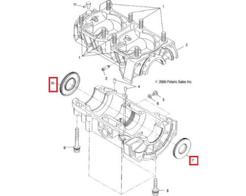 09-55218 SPI Комплект Сальников Коленвала Для Polaris 550 3085241, 3085664