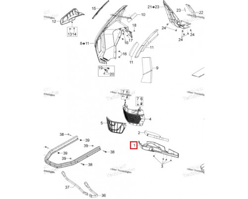 502008006 Панель Передняя Черная Для Ski Doo EXPEDITION 502007184, 502007082, 502006910